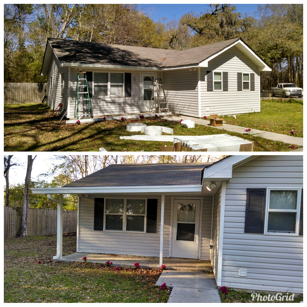 Front porch patio cover in Slidell Louisiana